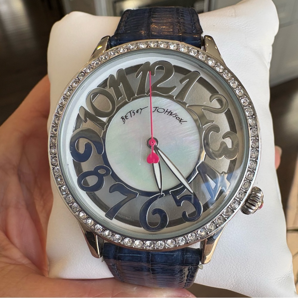 Betsey Johnson Silver and Navy Watch